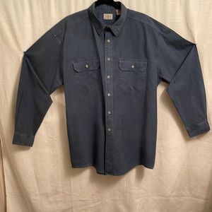 L.L.BEAN OMT16 LONG SLEEVE SHIRT 100% COTTON DOUBLE POCKETS EXCELLENT CONDITION